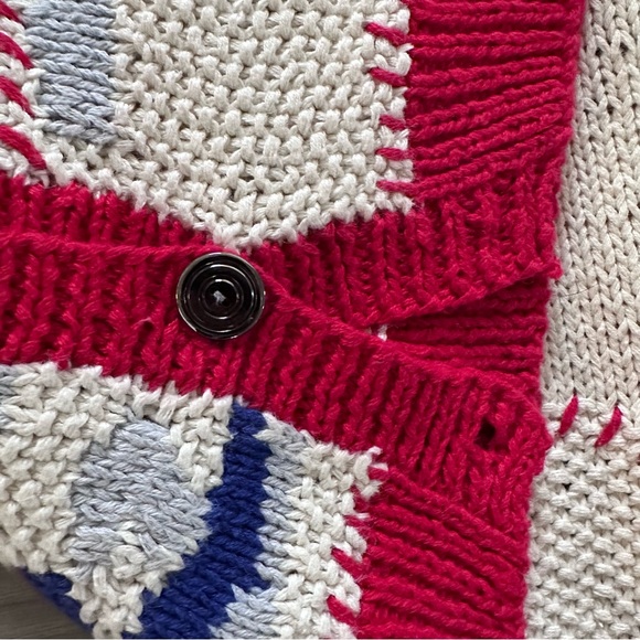 Vintage Raphels Hand Knit Skiing Santa Claus Cardigan Sweater - Picture 2 of 5